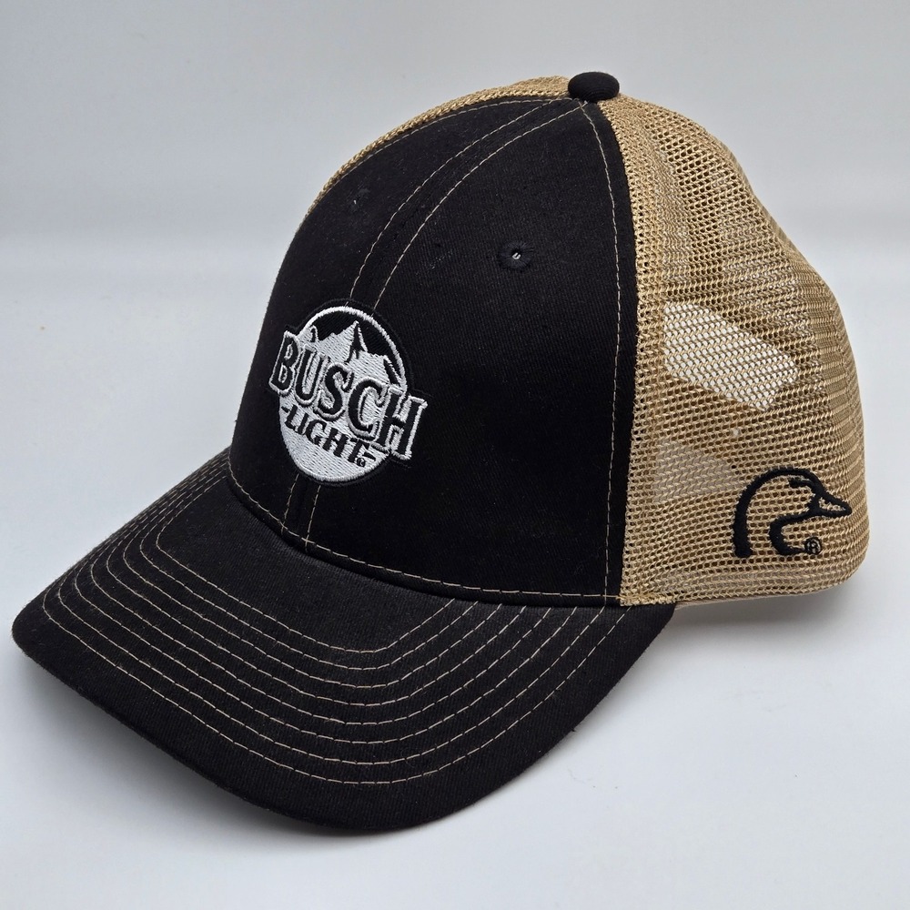 Artisans Snapback Hat Men OSFA Busch Light Ducks Unlimited Black Tan Trucker Cap - Picture 4 of 11